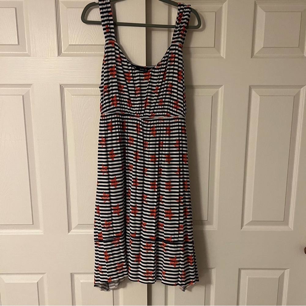 Style & Co Red Stars, Blue & White Striped Sleeveless Sundress